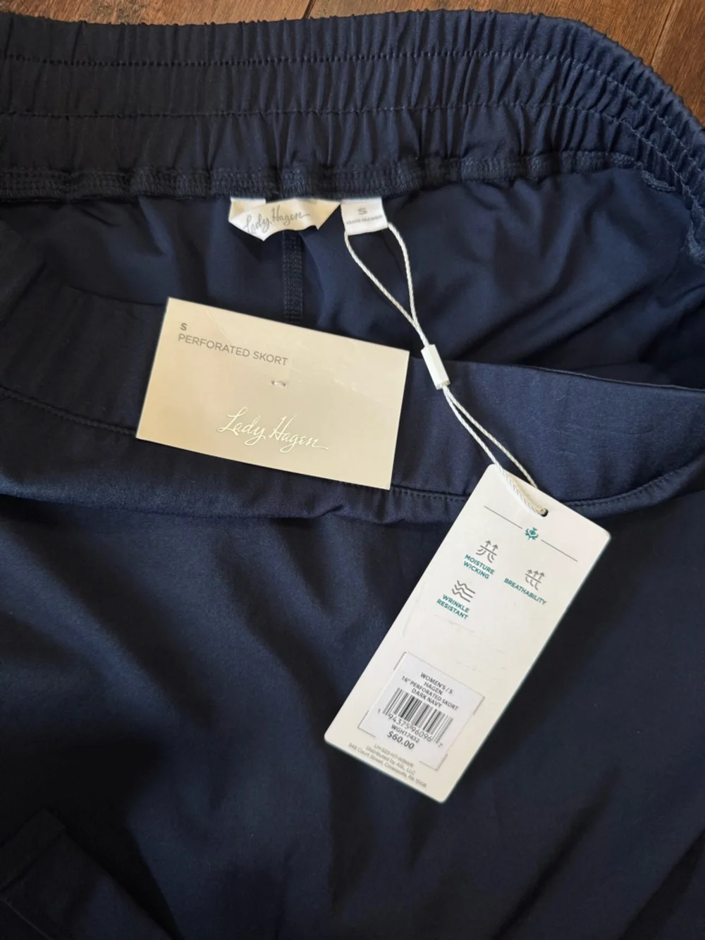 Lady Hagen Small Navy Blue Perforated Skort